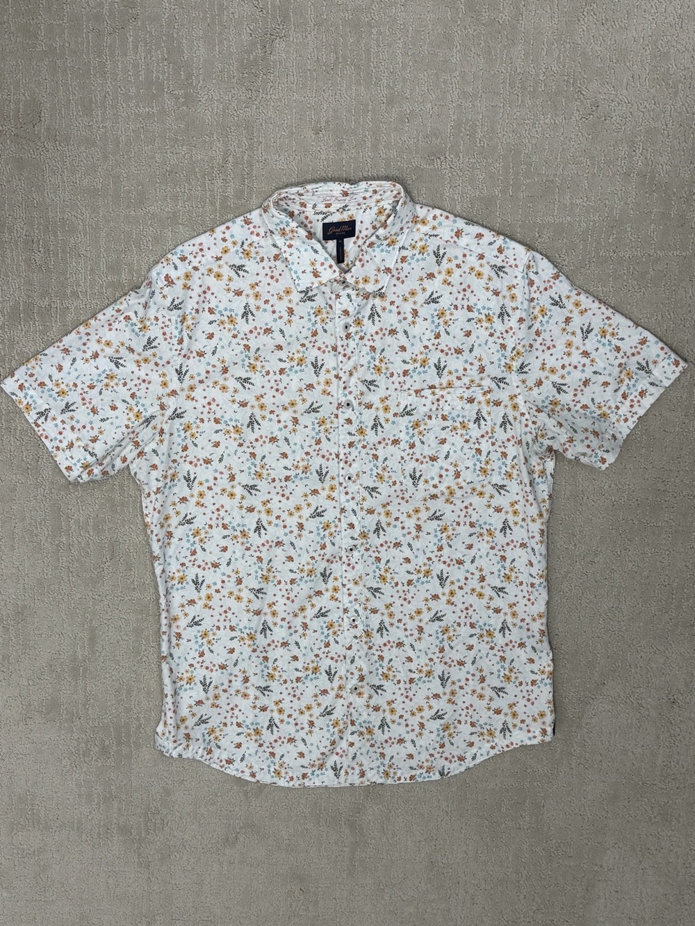 Good Man Brand Short-Sleeve Floral Button-Up Shirt - White/Multicolor